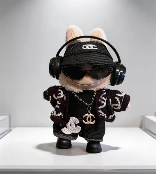 Labubu 17cm doll keychain with luxury clothes and accessories (DOLL INCLUDED)