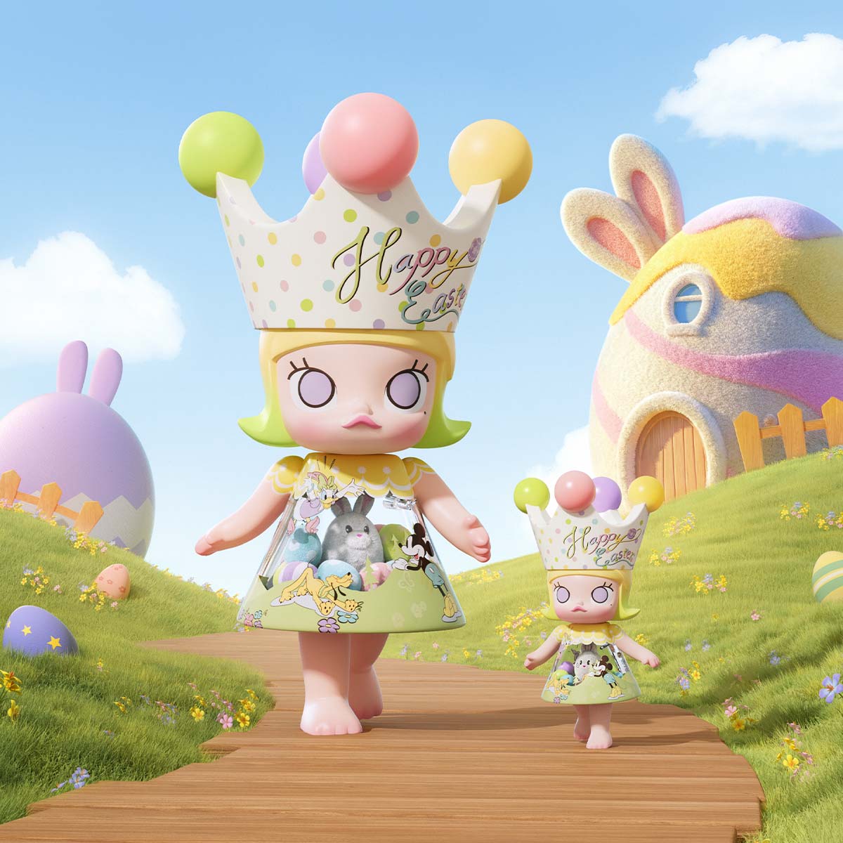 MEGA ROYAL MOLLY 400% Mickey and Friends-Happy Easter