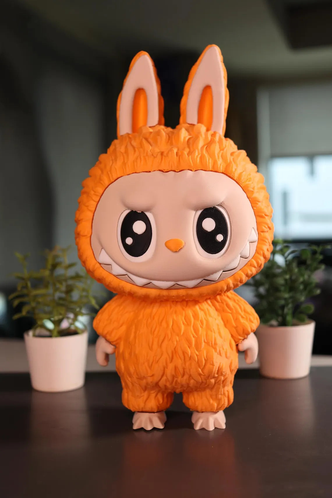 Labubu 9.5” tall 3D printed matte orange