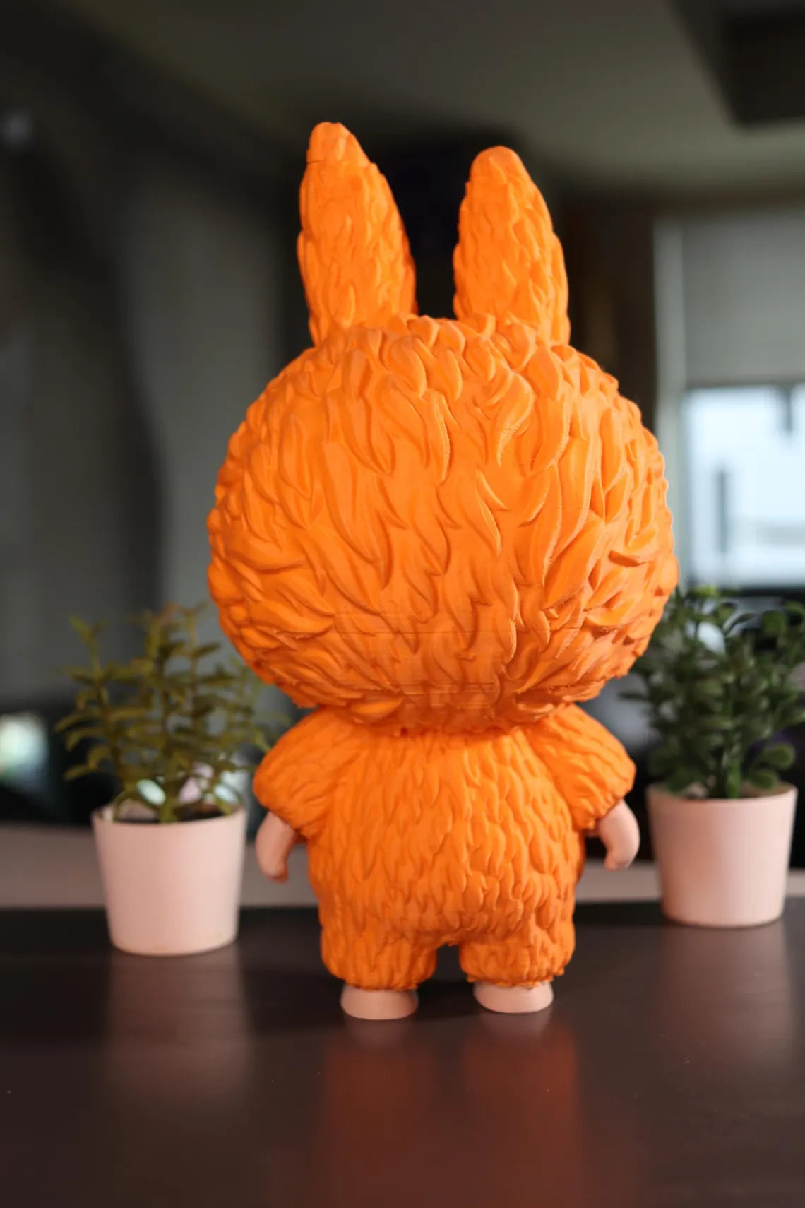Labubu 9.5” tall 3D printed matte orange
