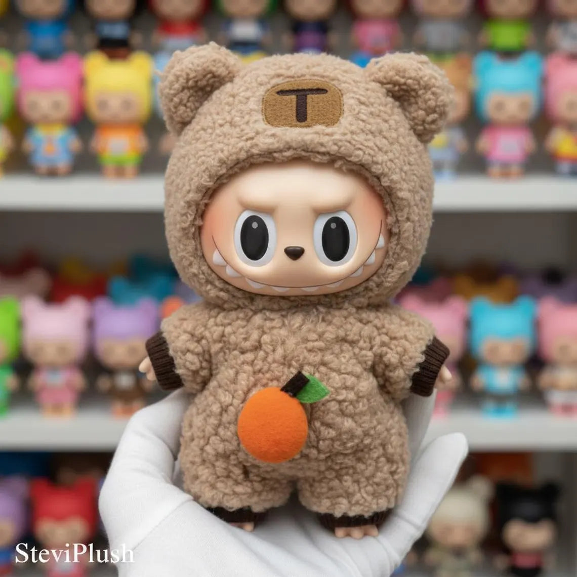 Custom Labubu Plush Clothes – Handmade Outfit with Pendant (17cm Doll)