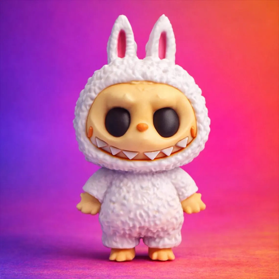 Labubu Style Bunny Monster STL | Creepy Art Toy | 3D Printable Designer Figurine