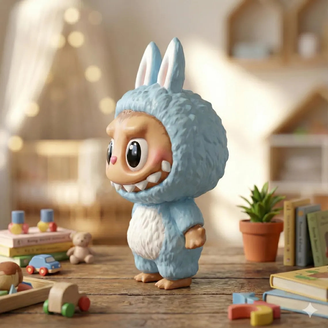 Labubu Style Bunny Monster STL | Creepy Art Toy | 3D Printable Designer Figurine