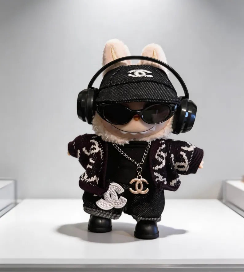 Labubu 17cm doll keychain with luxury clothes and accessories (DOLL INCLUDED)