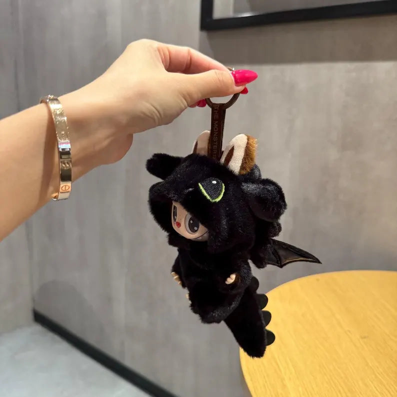 Handmade Labubu Toothless Costume – Plush Toy Apparel (8-17cm Dolls)