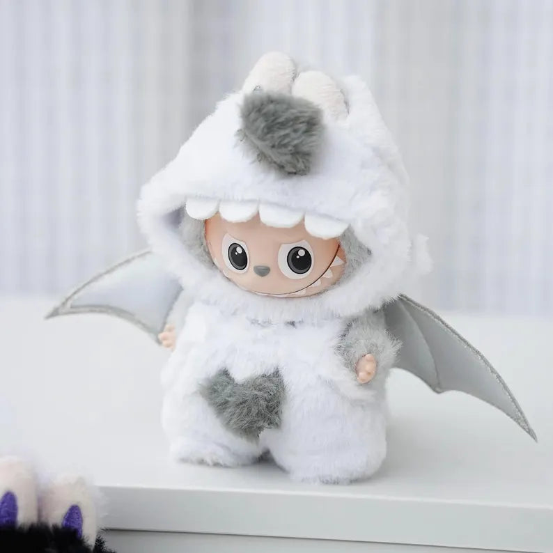Handmade Labubu Toothless Costume – Plush Toy Apparel (8-17cm Dolls)